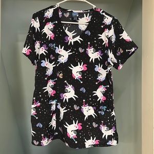 Medium Scrub Top - unicorn pattern